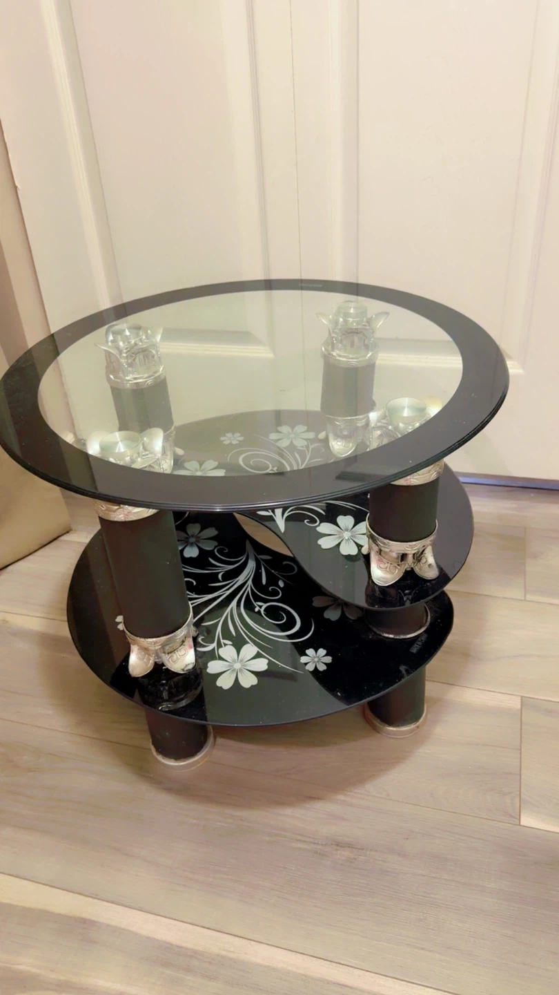 Glass Tables with Floral Design - photo 2