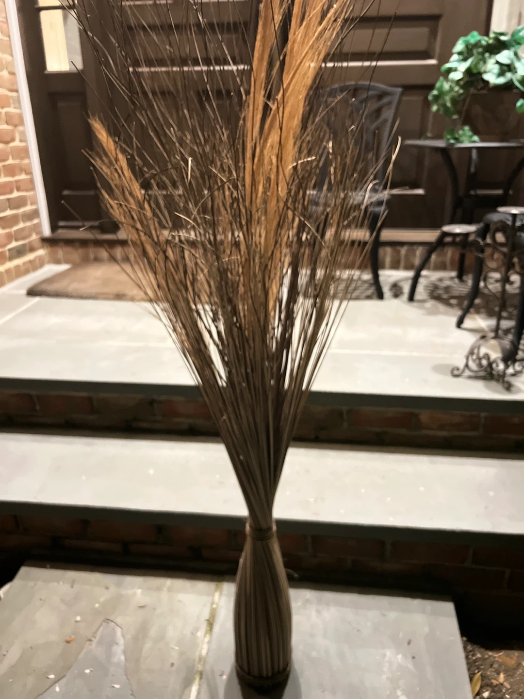 Dried Grass Bundle with Woven Base