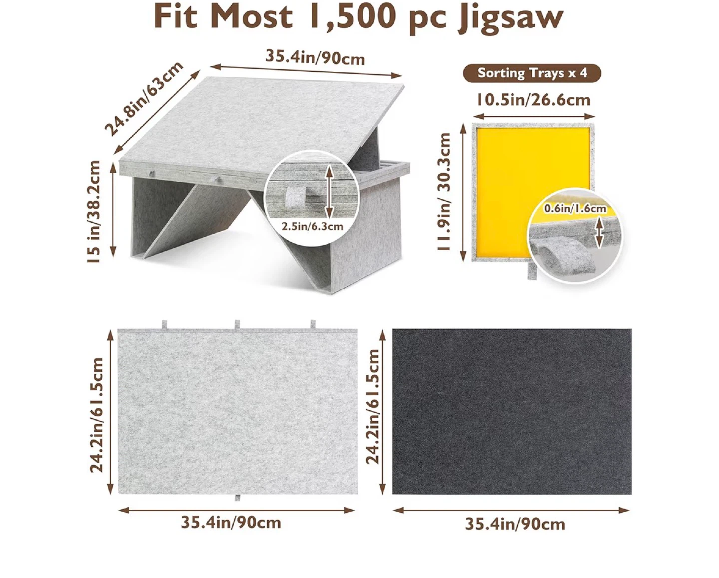 Foldable Jigsaw Puzzle Board with Sorting Trays - photo 3