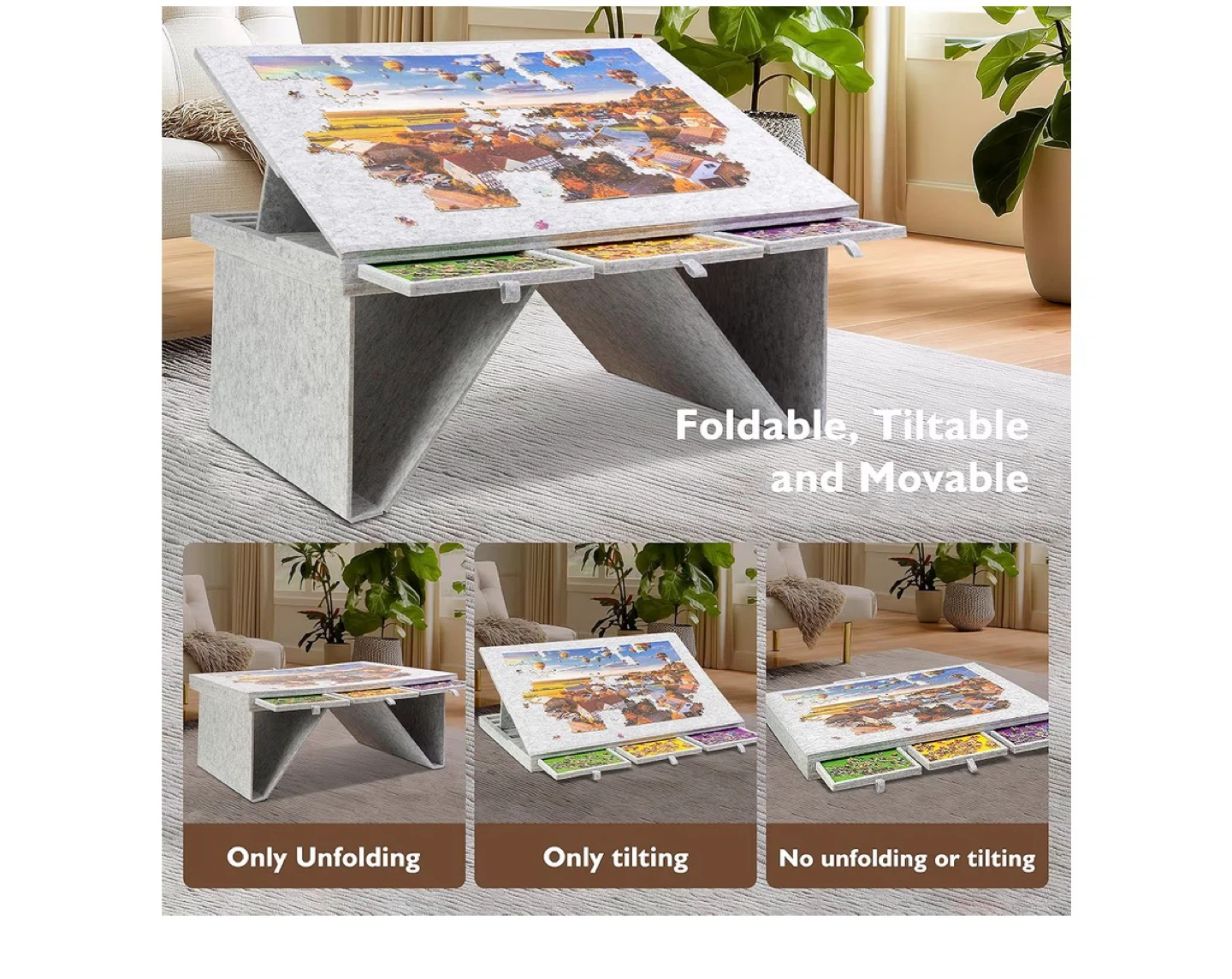 Foldable Jigsaw Puzzle Board with Sorting Trays - photo 4
