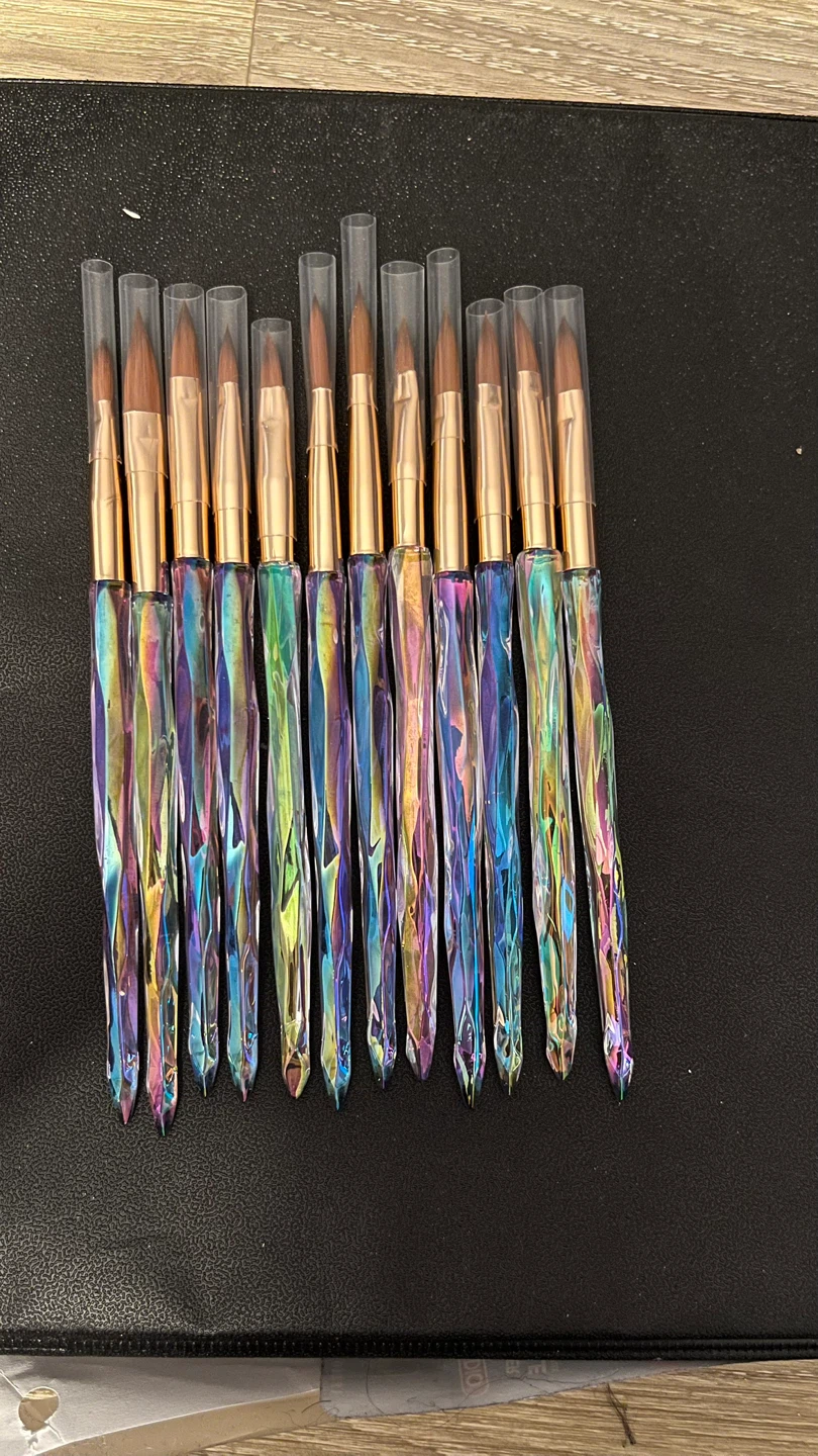 10 Piece Iridescent Nail Art Brush Set