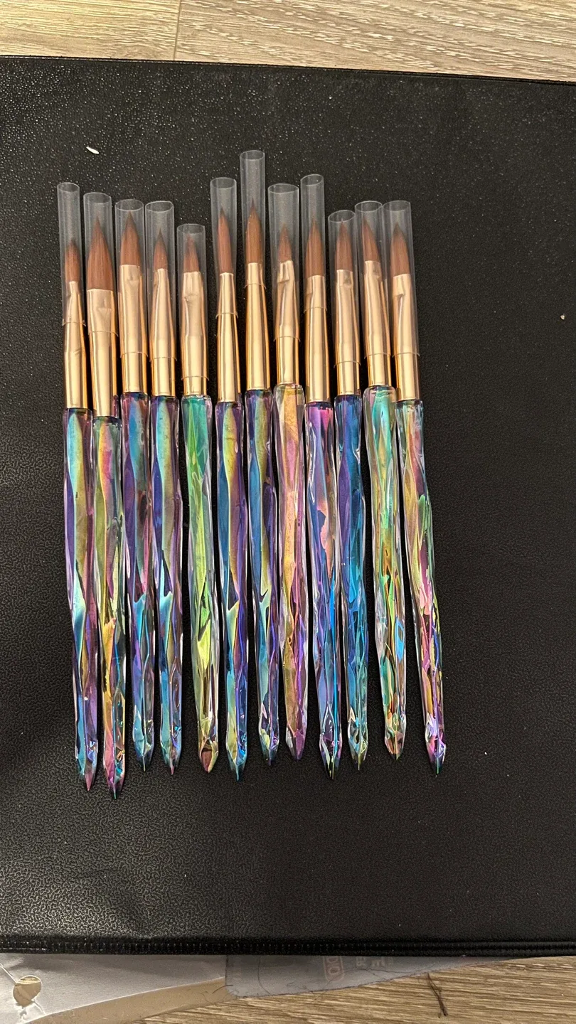 10 Piece Iridescent Nail Art Brush Set