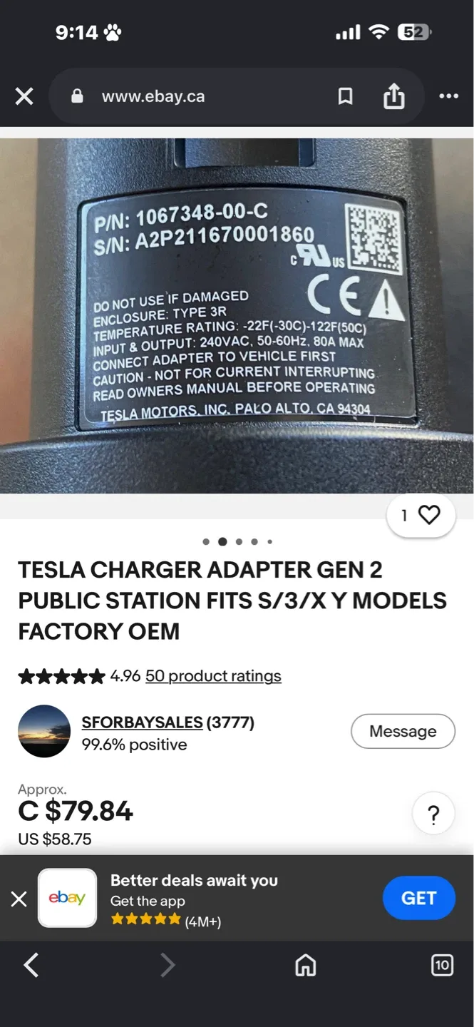Tesla Gen 2 Charger Adapter - photo 5