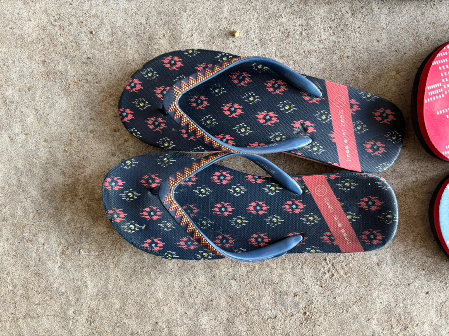 Flip Flops with Floral Pattern