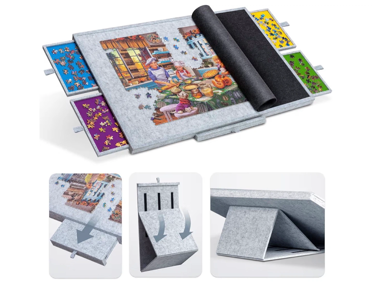 Felt Puzzle Mat with Adjustable Stand