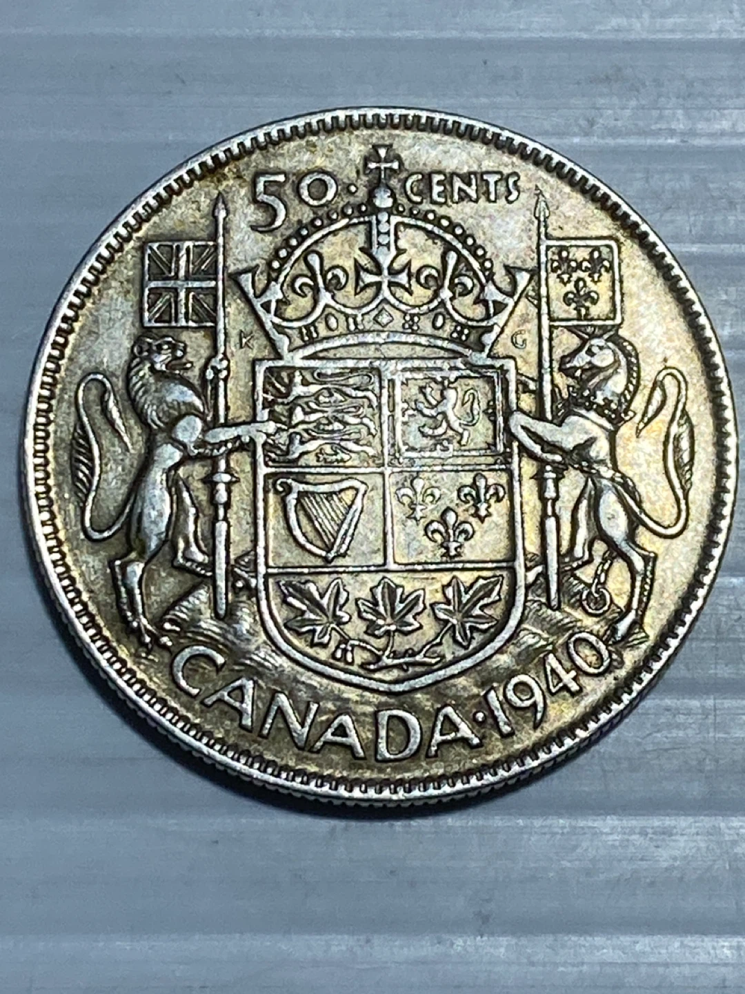 1940 silver Canada 50 Cents Coin