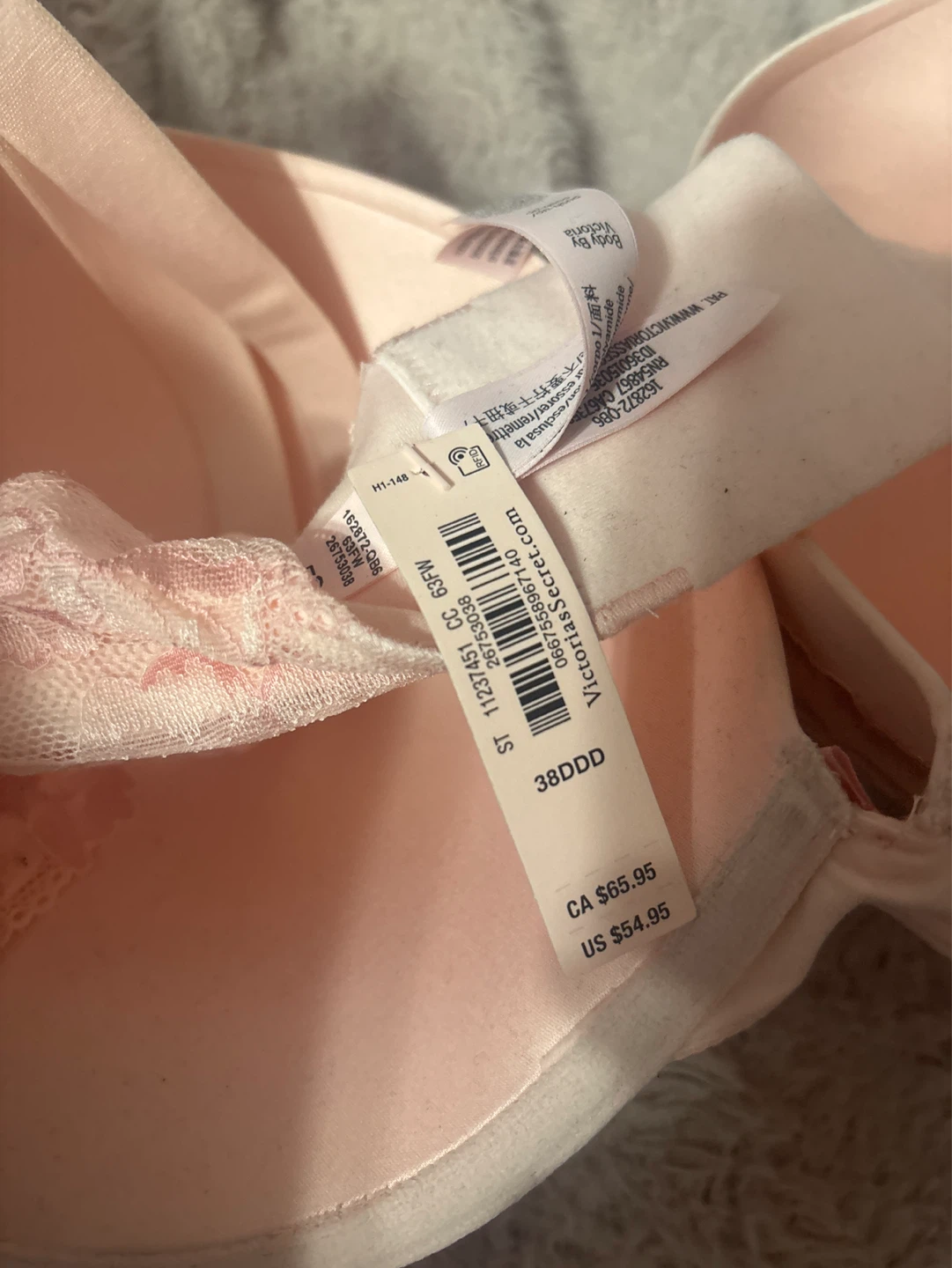 Victoria's Secret Pink Lace Bra 38DDD - photo 2