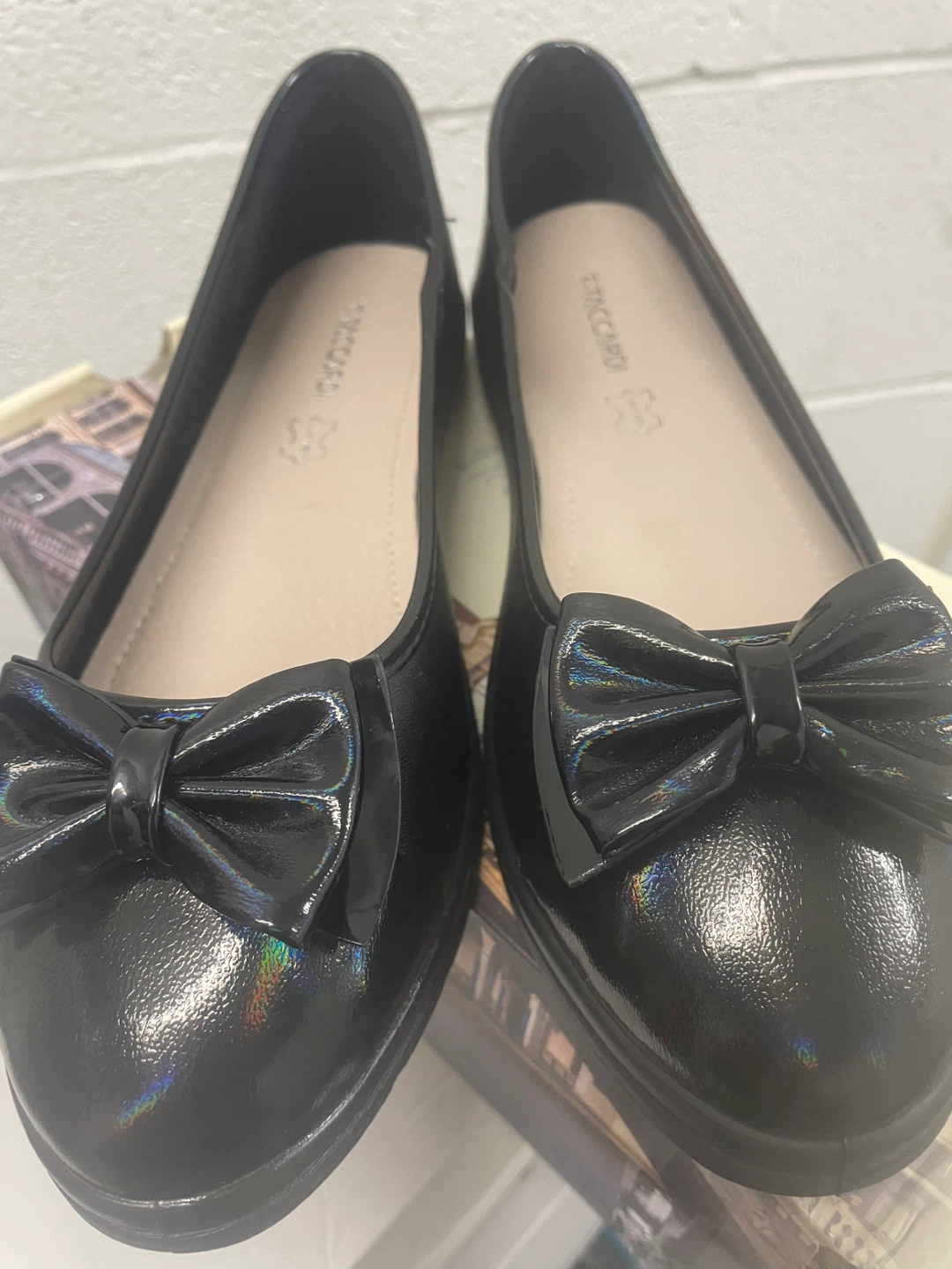 Brand New Black Ballet Flats with Bow - Size 40 - photo 2