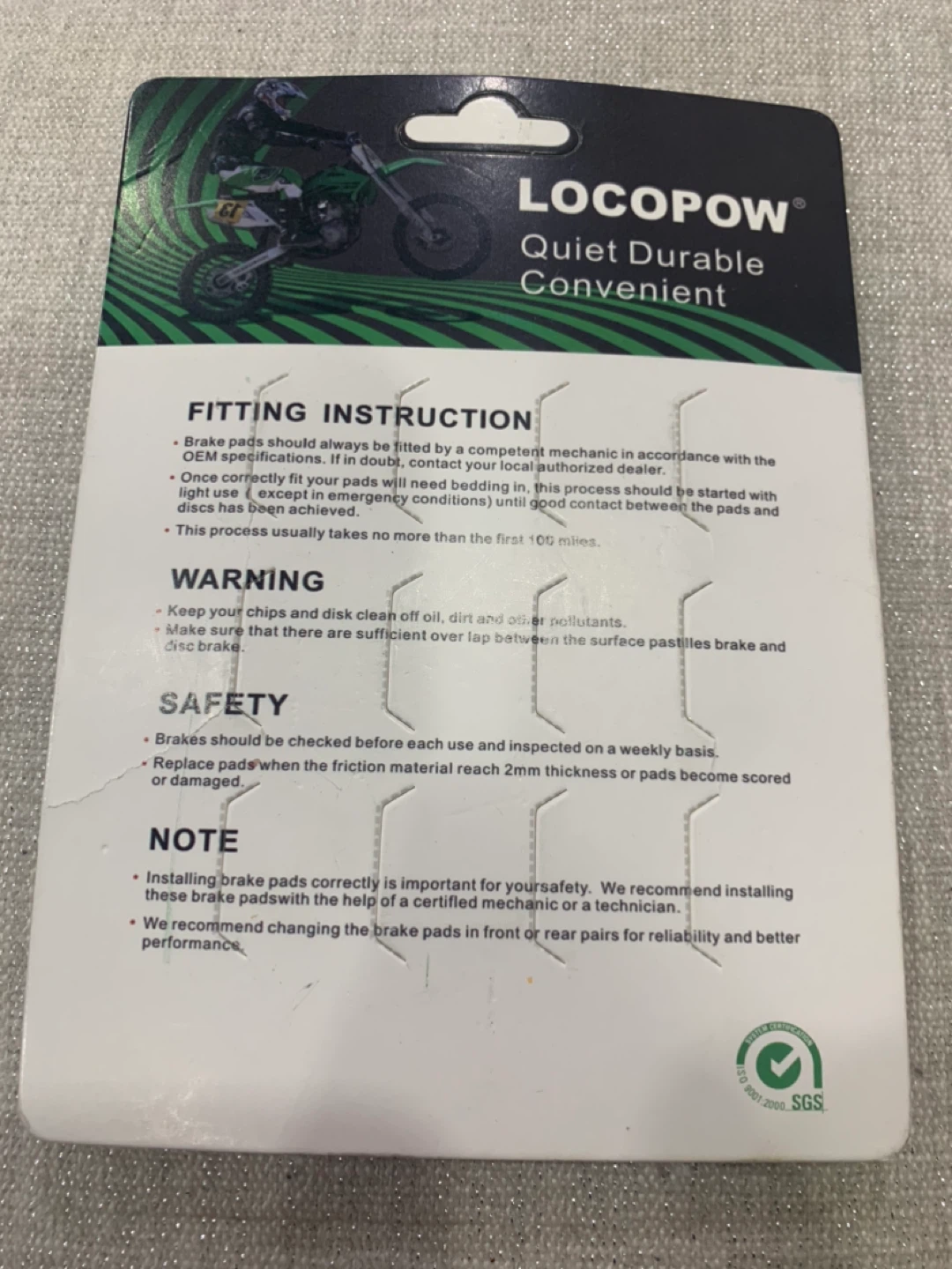 LOCOPOW Motorcycle Brake Pads 2x395 - photo 2