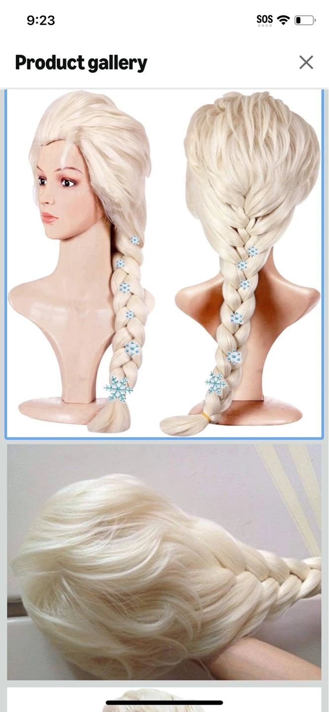 New-Elsa braided wig with snowflakes!