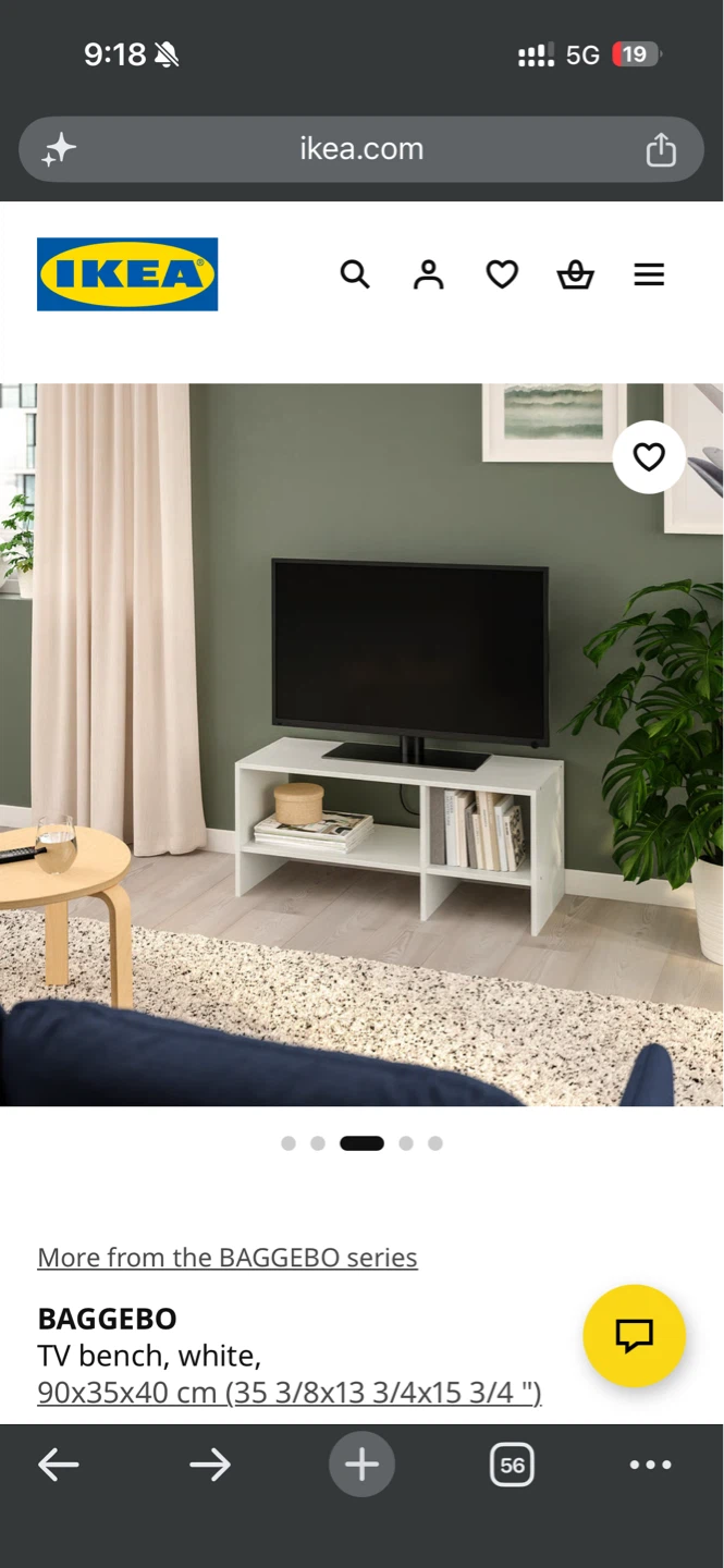 IKEA BAGGEBO TV Bench - White - photo 2