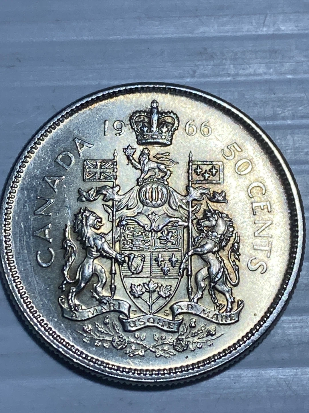 1966 silver Canada 50 Cent Coin