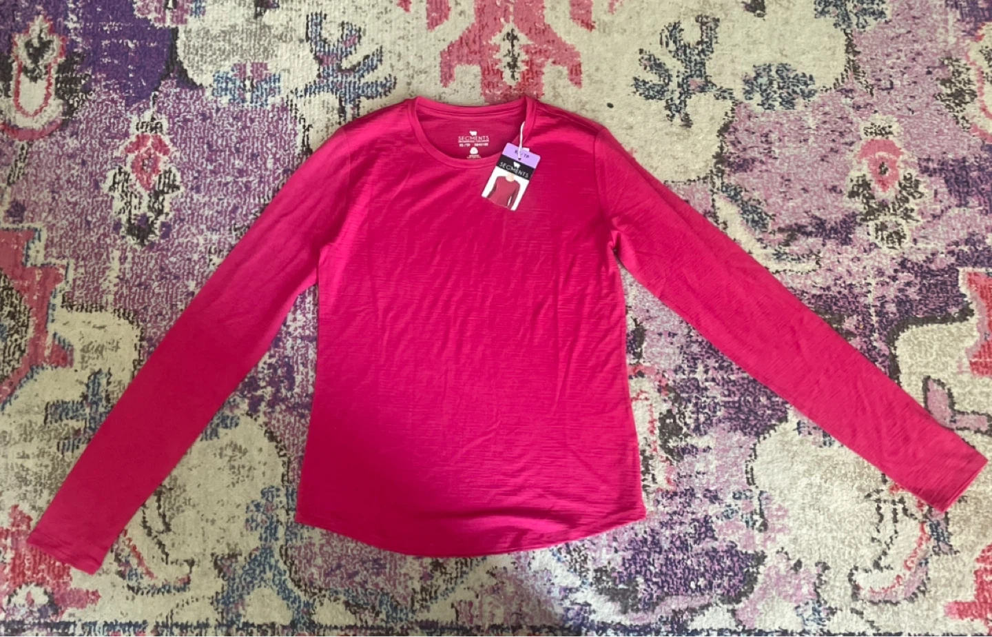 Segments 100% Merino Wool Long Sleeve Top XS/TP Fuchsia