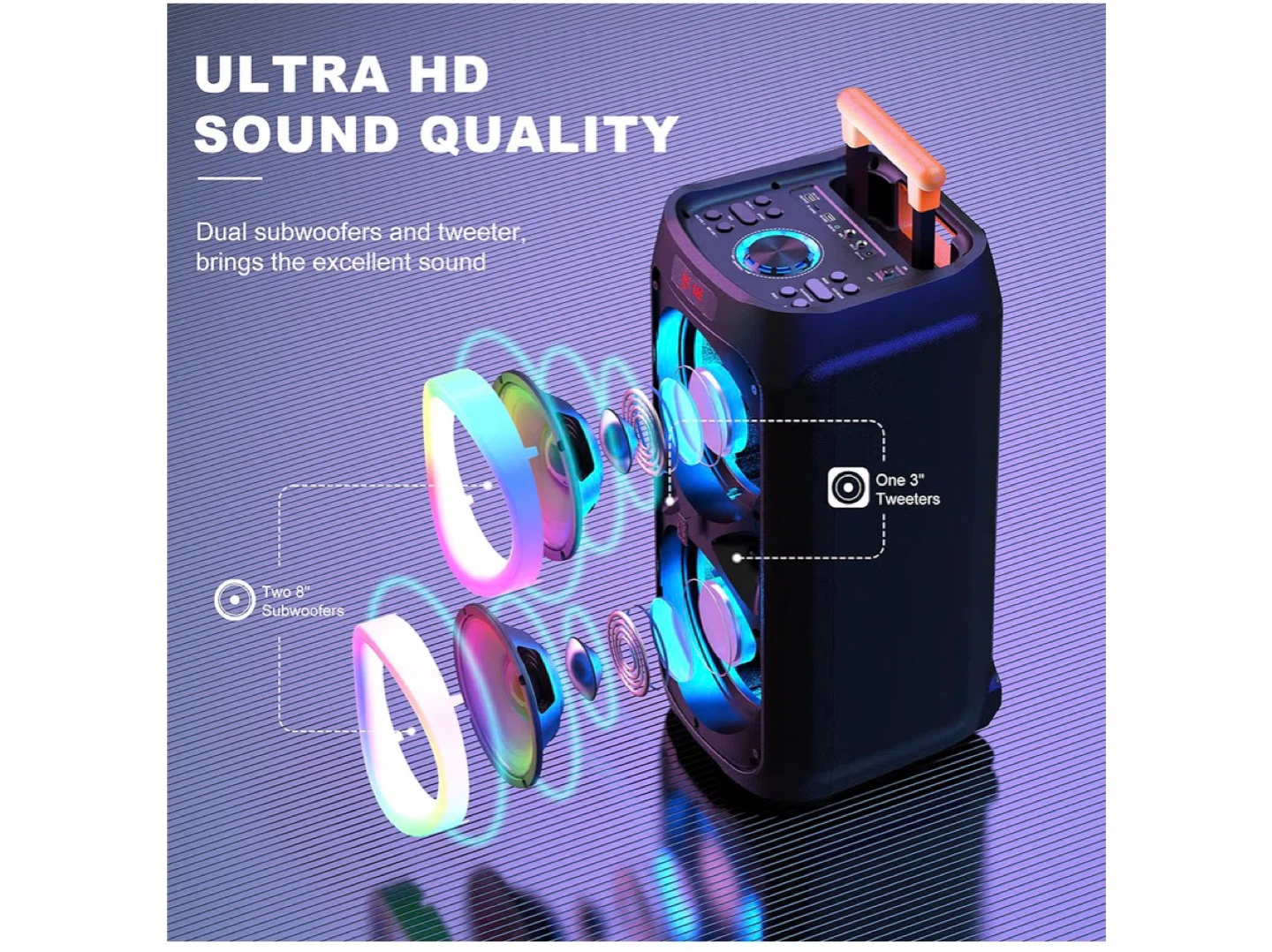 Portable Bluetooth Speaker with 2 Microphones - photo 2