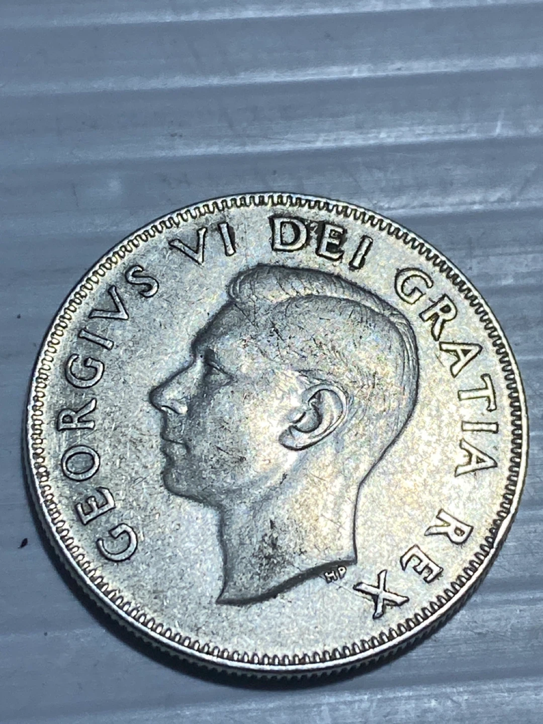 1951 silver Canadian 50 Cents Coin - George VI - photo 2