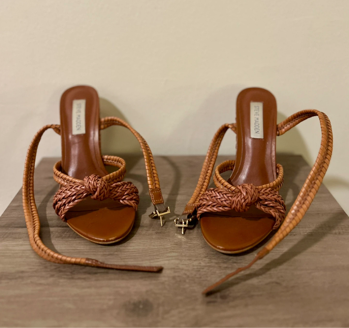 Steve Madden Woven Heeled Sandals - Brown - photo 2