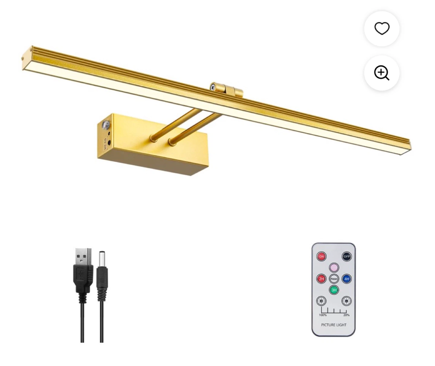 Gold Picture Light with Remote Control