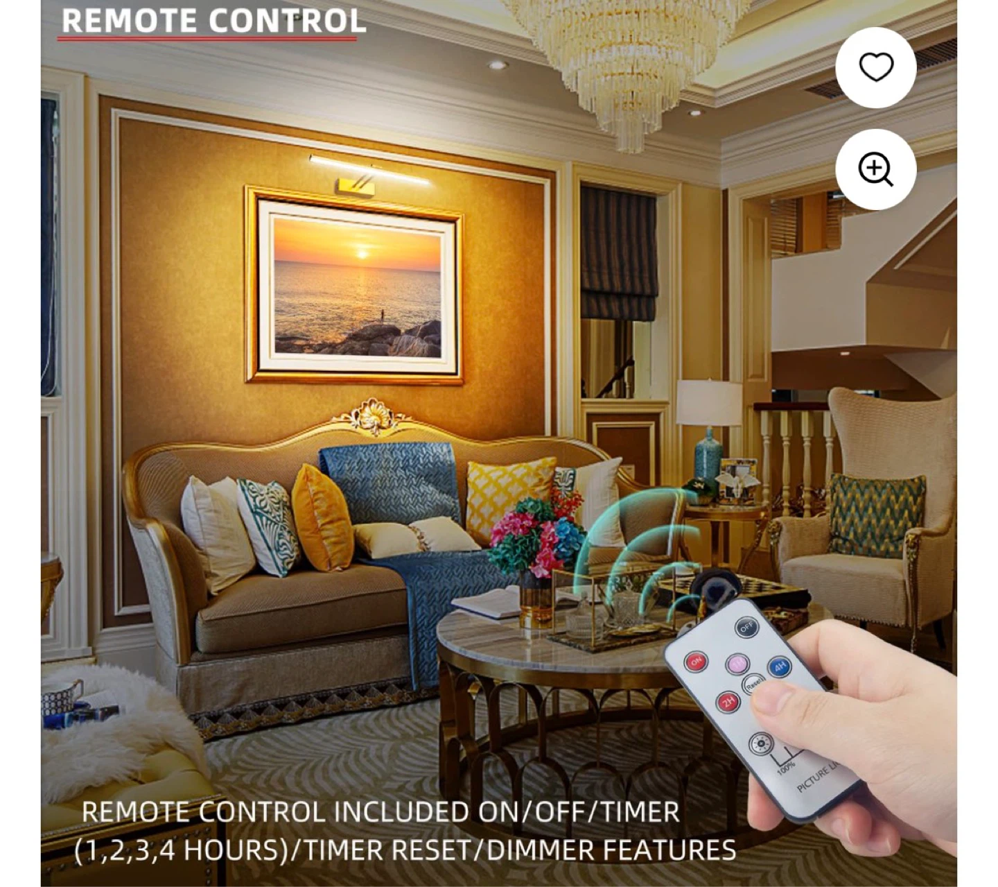 Gold Picture Light with Remote Control - photo 3