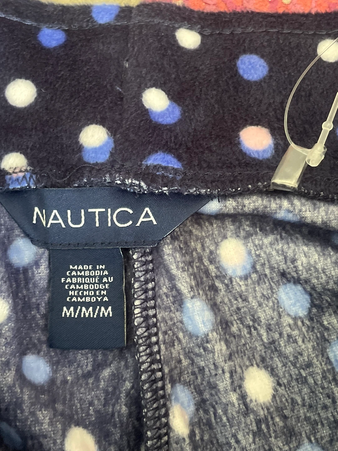 Nautica Women's Velour Pajama Set - Navy Polka Dot - Medium - photo 2