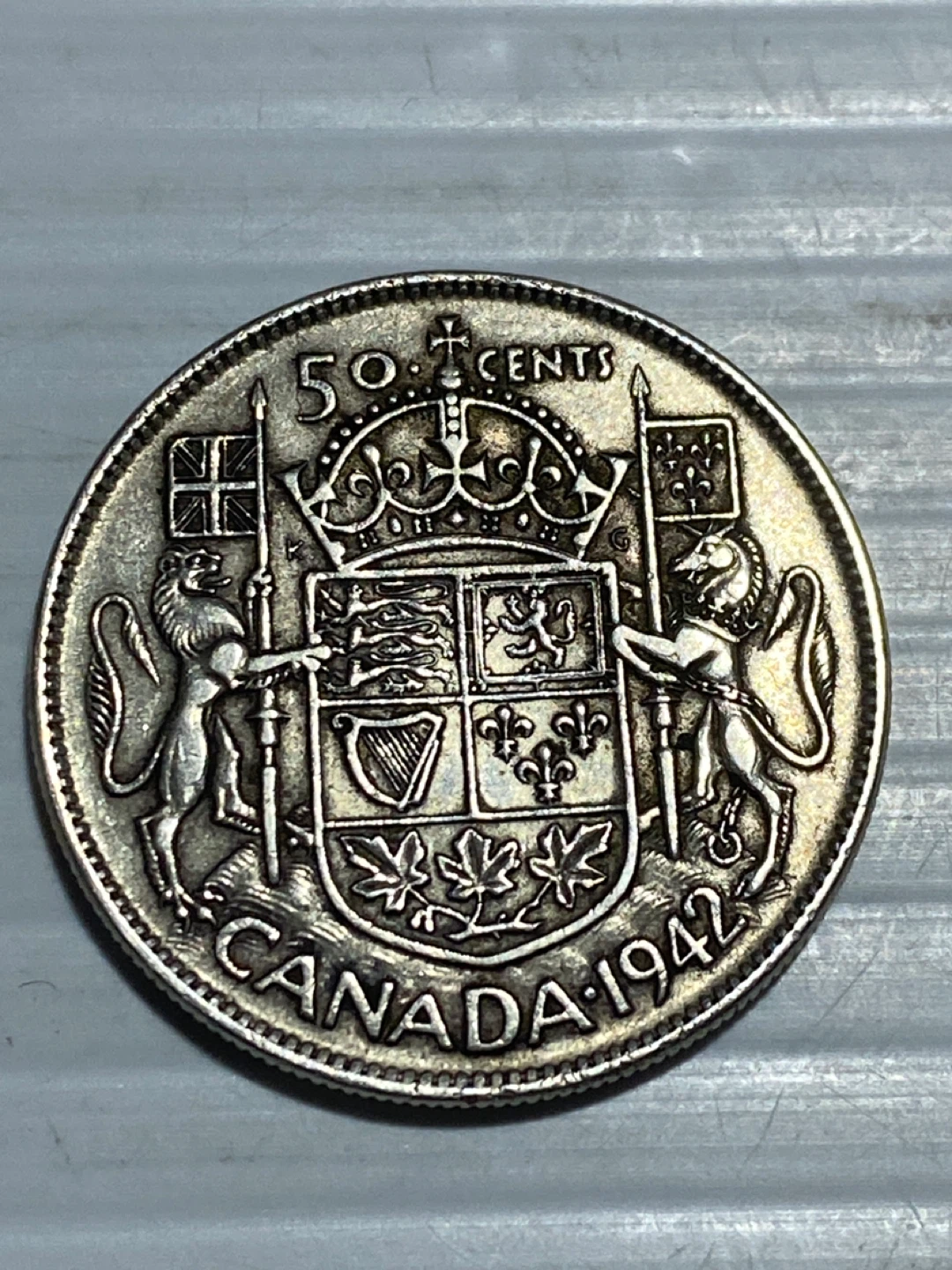 1942 silver Canada 50 Cents Coin