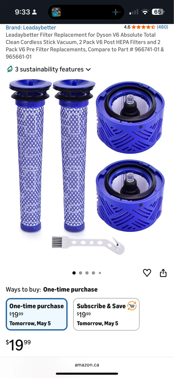 Filter Replacement for Dyson V6