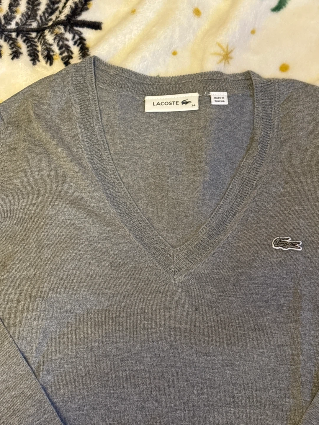 Lacoste Grey V-Neck Sweater - photo 3