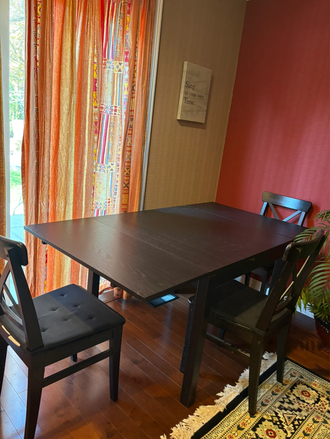 IKEA Dark Dining Set with 4 Chairs - photo 3