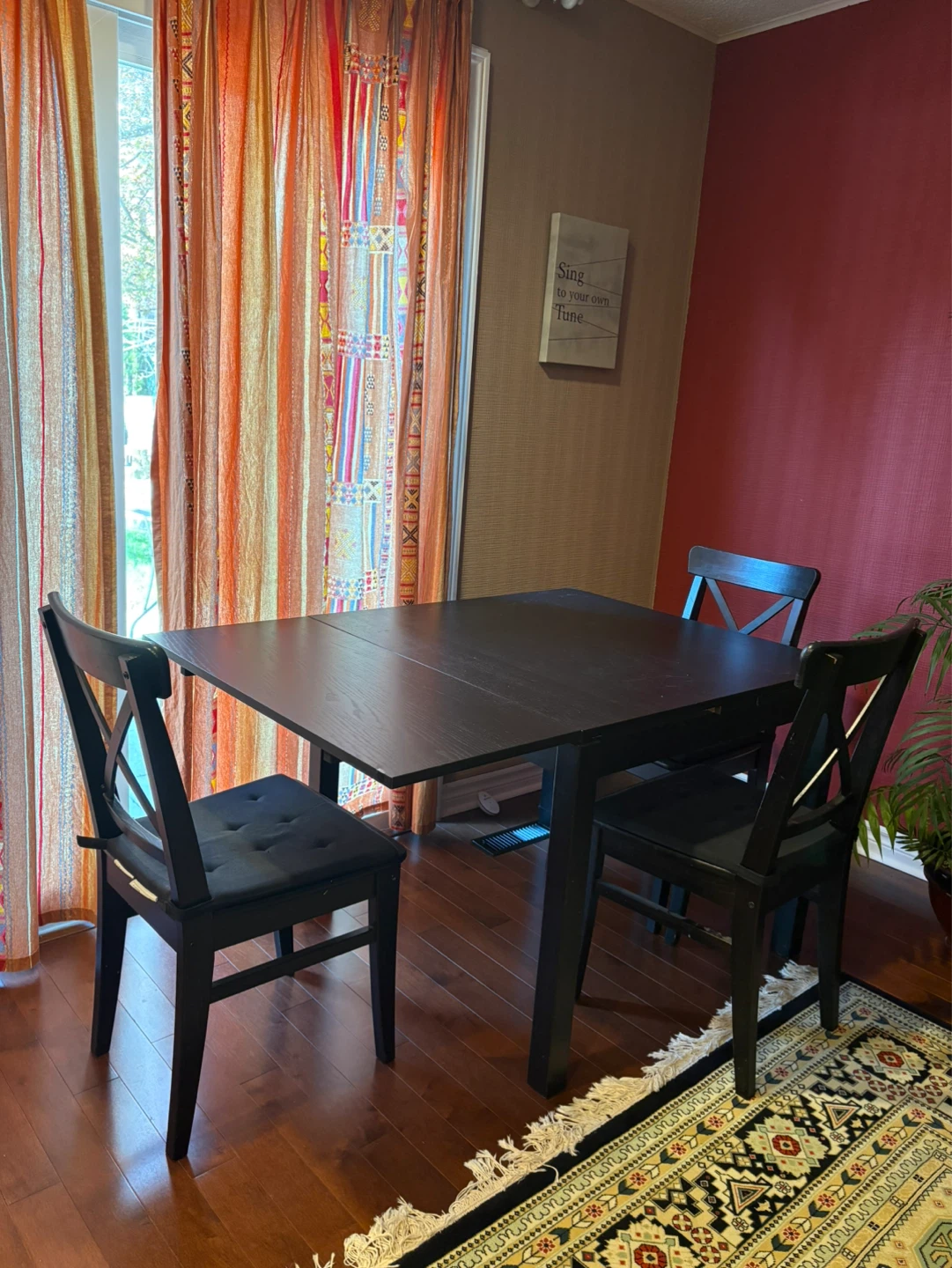 IKEA Dark Dining Set with 4 Chairs - photo 2