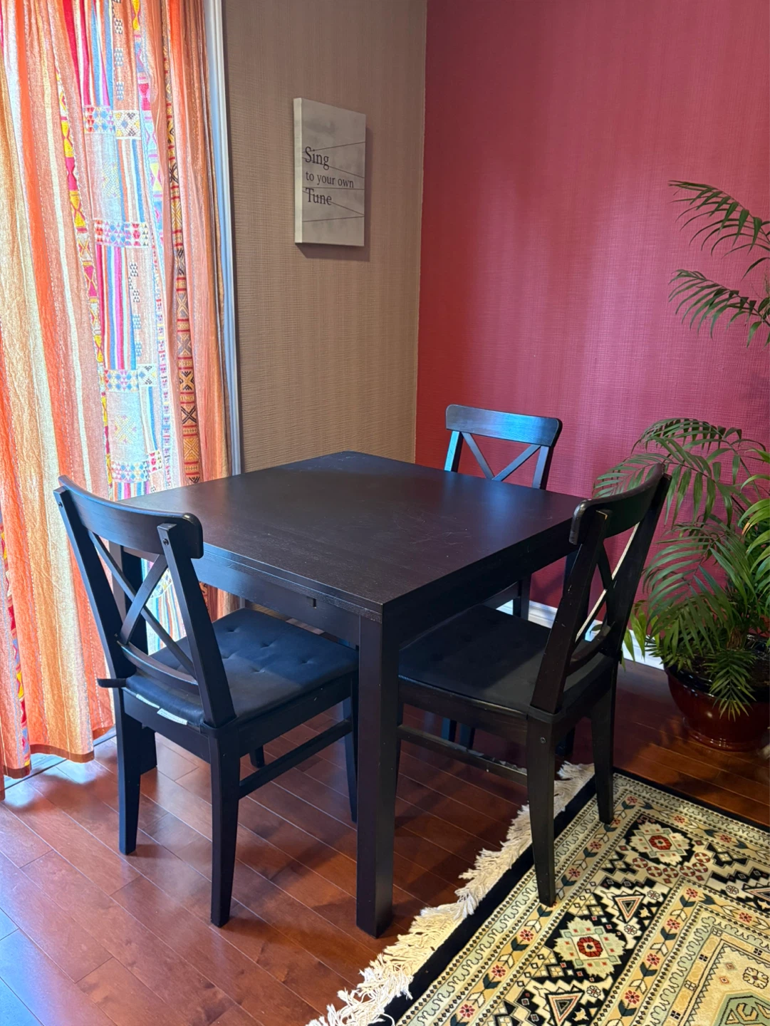 IKEA Dark Dining Set with 4 Chairs