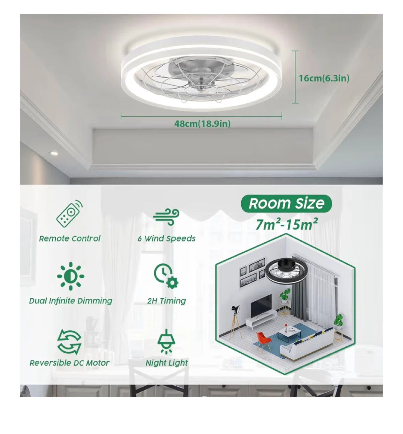 Modern Ceiling Fan with Light - photo 5