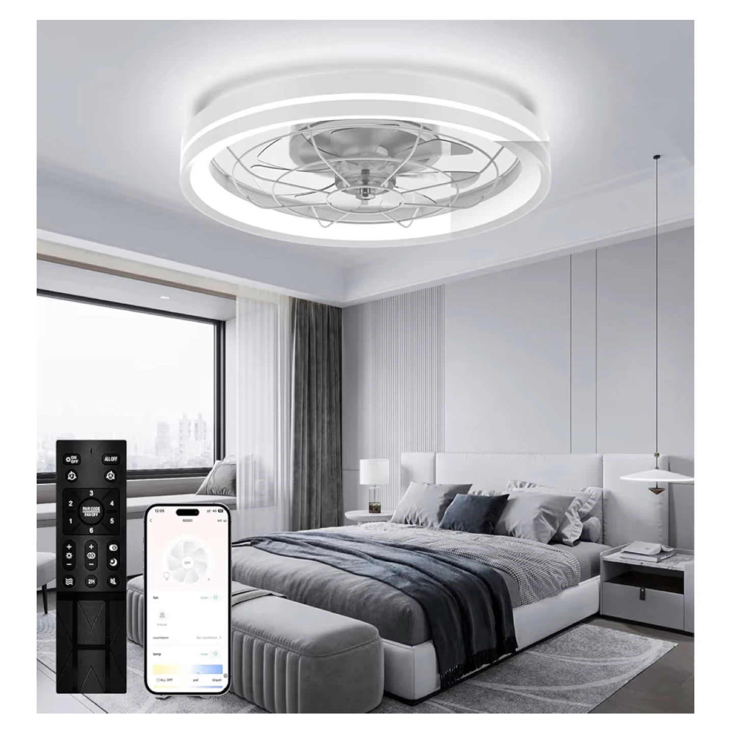 Modern Ceiling Fan with Light