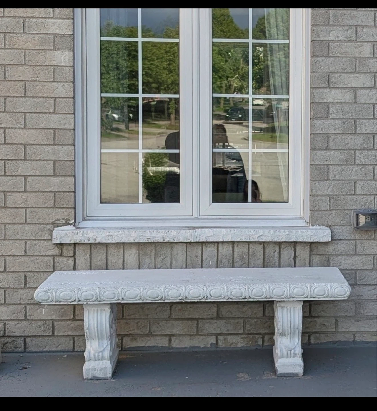 Decorative Stone Garden Bench