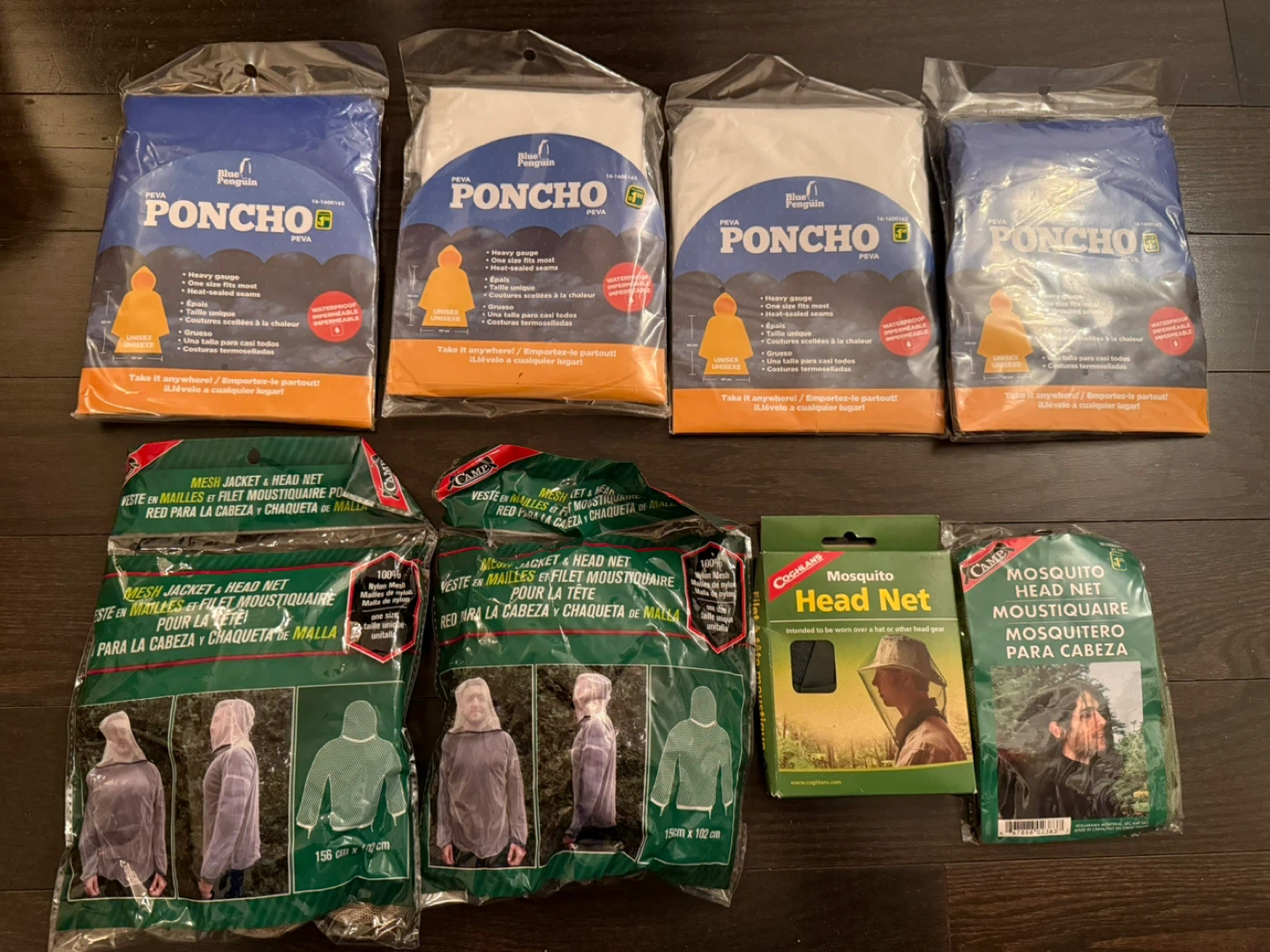Waterproof poncho & Mesh Head Nets