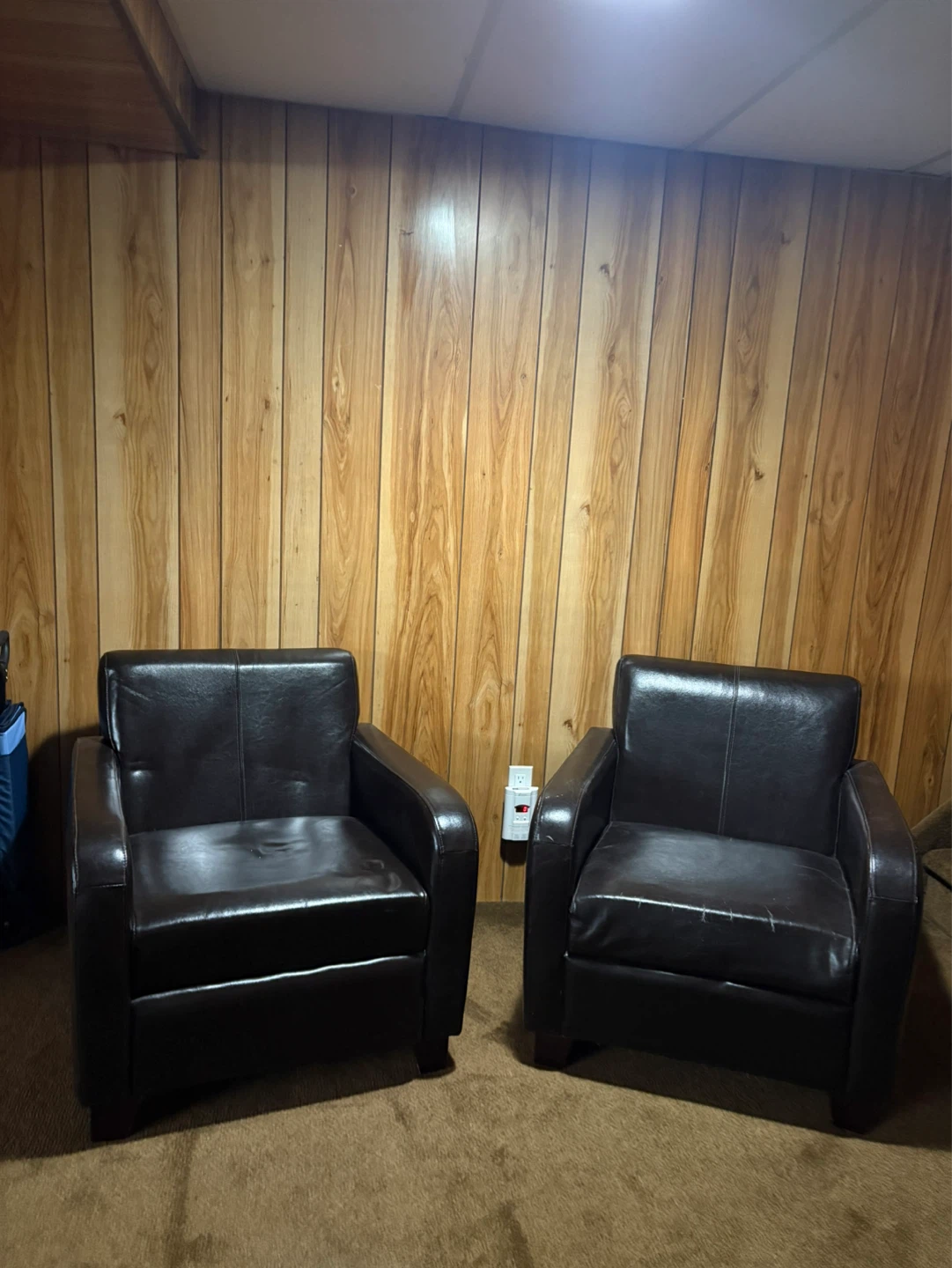 Brown Faux Leather Accent Chairs (Set of 2)