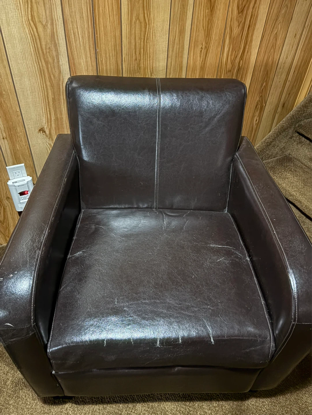 Brown Faux Leather Accent Chairs (Set of 2) - photo 2