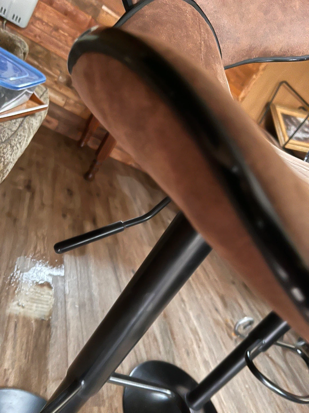 Set of 2 Brown Faux Leather Swivel Bar Stools - photo 4