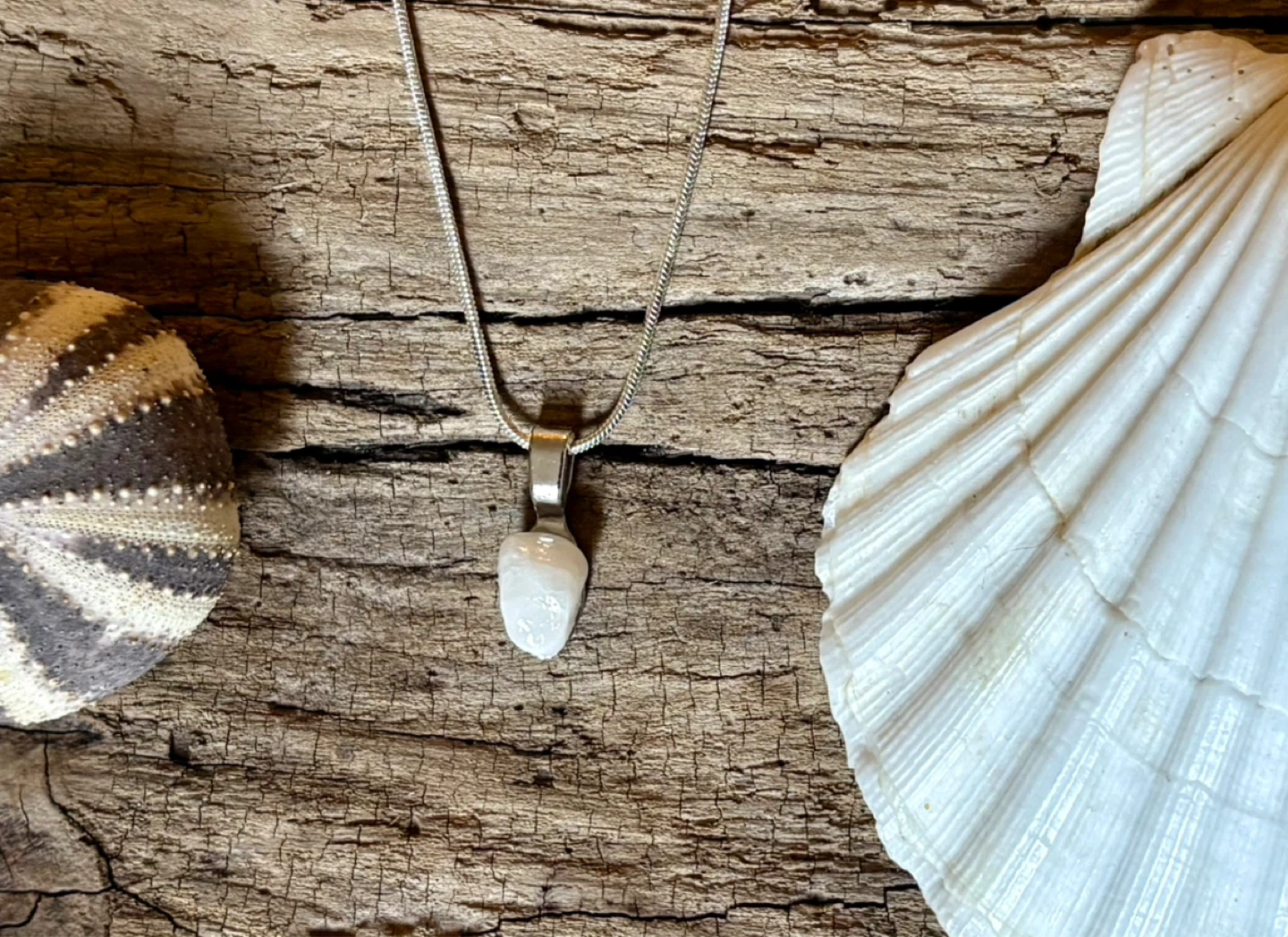 Precious Stone Necklace Charm w/Chain