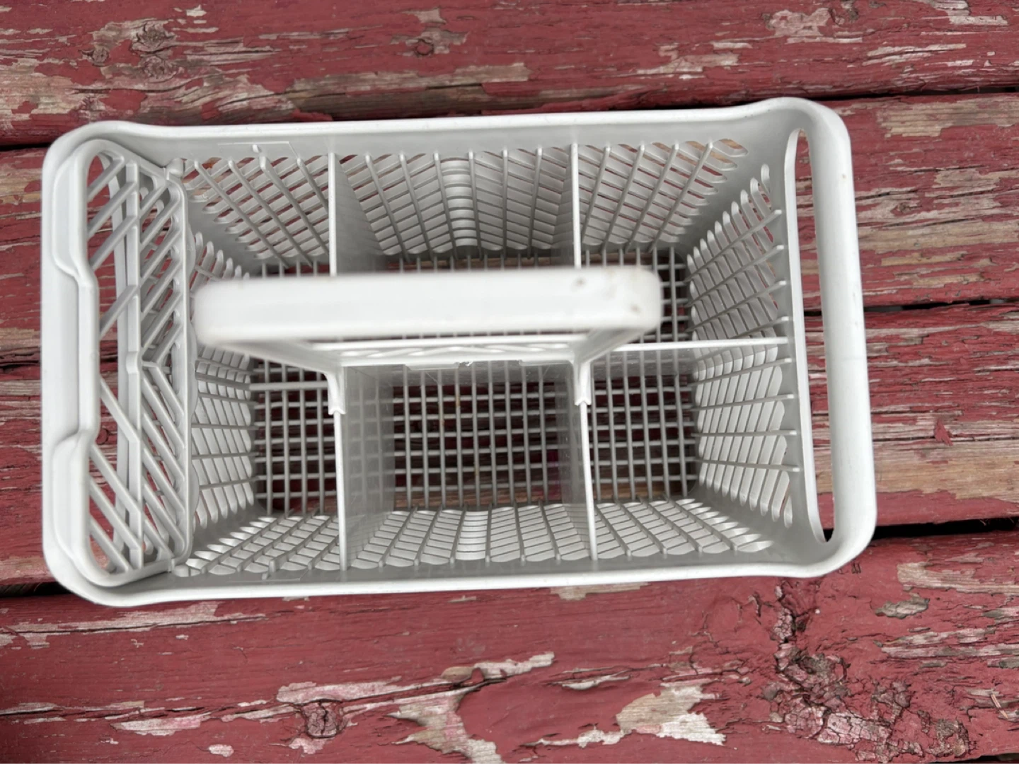 White Dishwasher Cutlery Basket with Handle