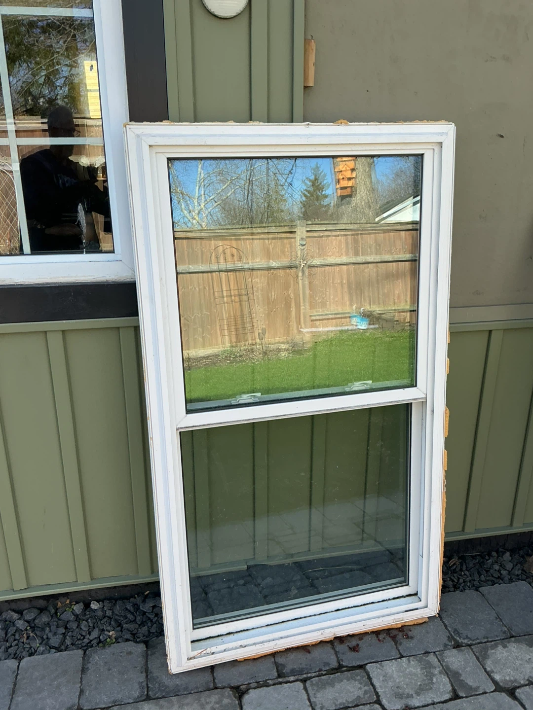 White Vinyl Window Frame with Screen