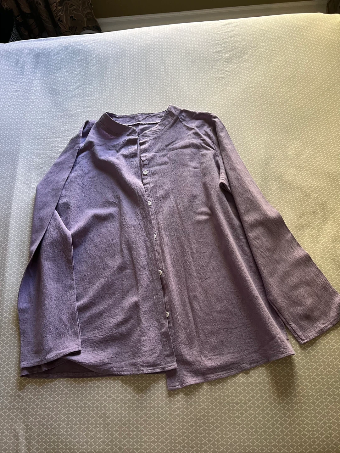 Lady’s Lavender Long Sleeve Button-Up Shirt