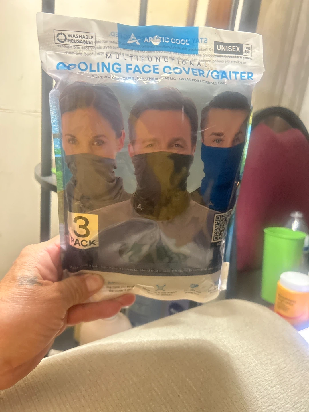 Arctic Cool Multifunctional Cooling Face Cover/Gaiter - 3 Pack