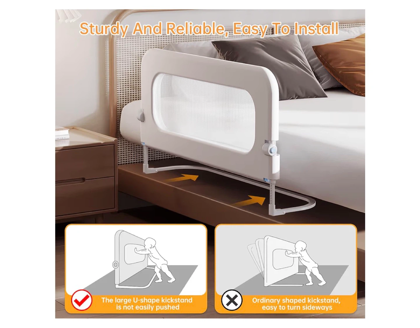 Adjustable Bed Rail for Kids - Skin Friendly & Breathable - photo 4