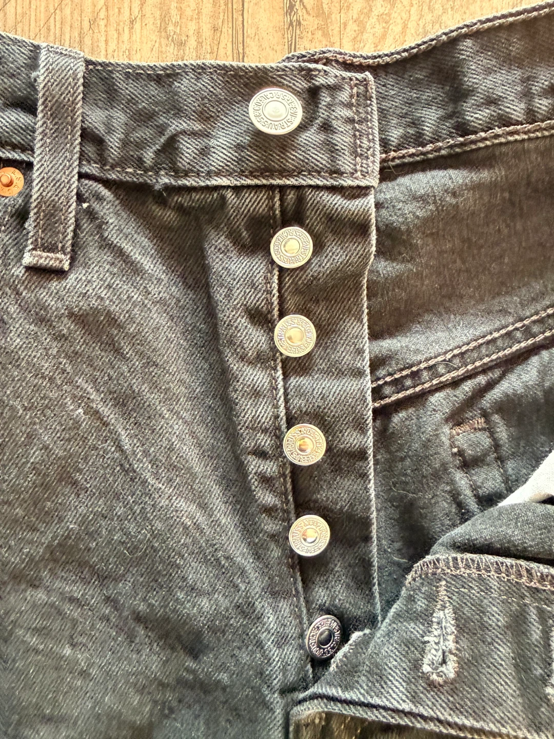 Levi's Distressed Black Denim Shorts - photo 3