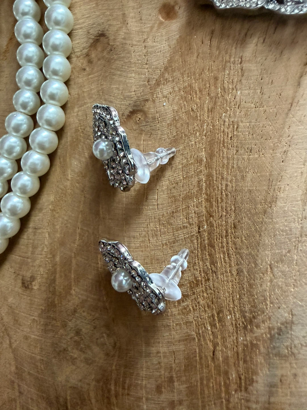 Victorian Style Faux Pearl Zirconia Necklace Earrings Bracelet - photo 4