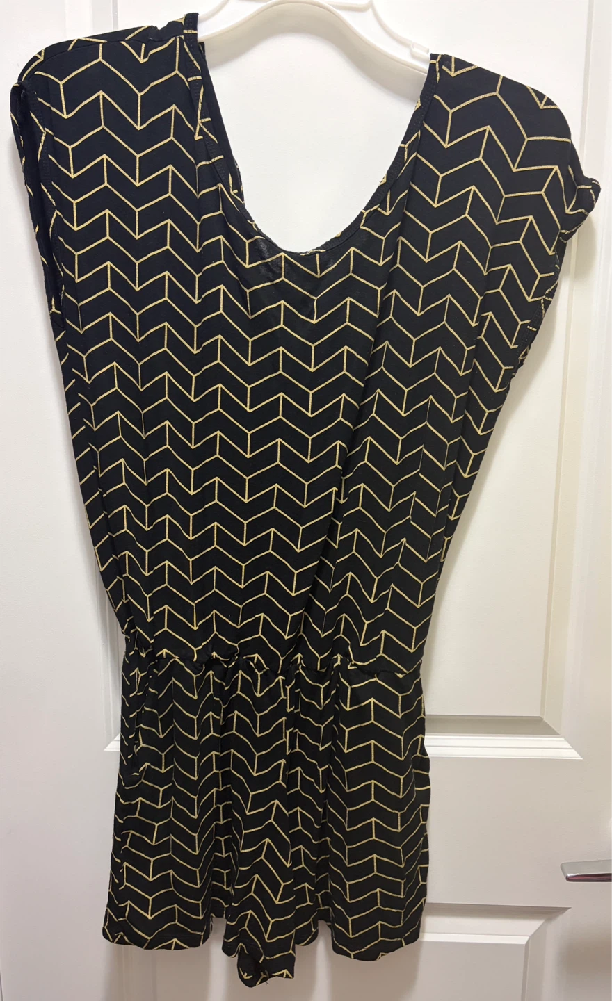 Black and Gold Geometric Print Romper