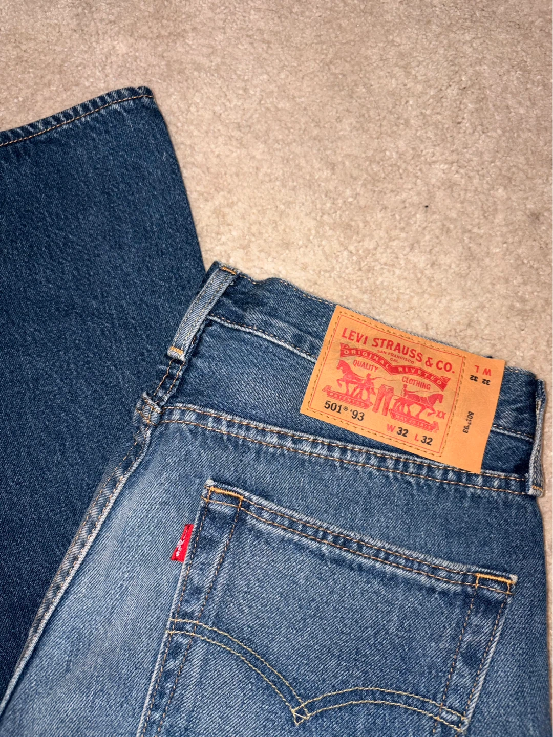 Levi's 501-93 Button Fly Jeans W32 L32 - photo 2