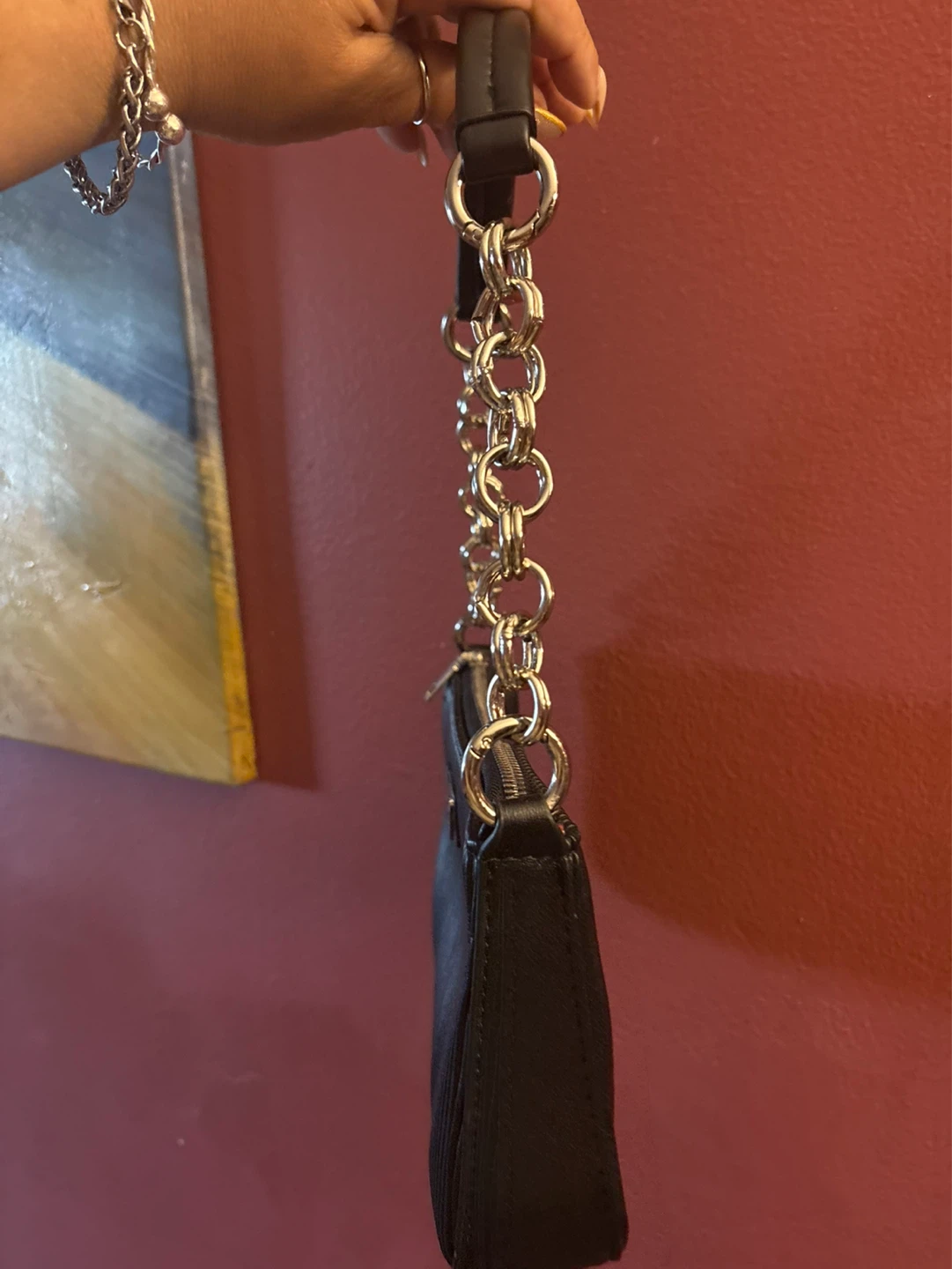 New Black Prada Shoulder Bag with Chain Strap - photo 4