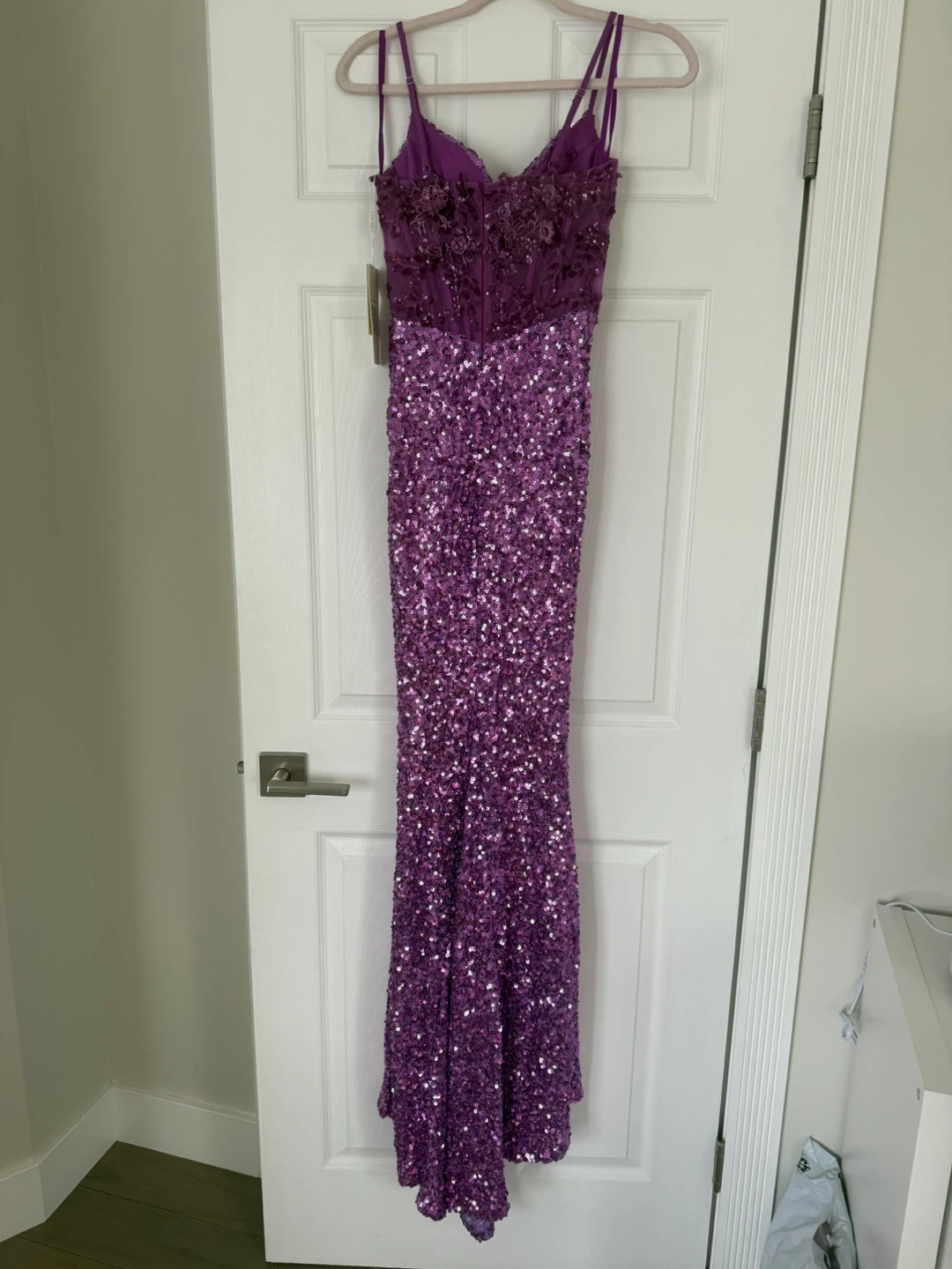 STACEES Purple Sequin Corset Gown - photo 4
