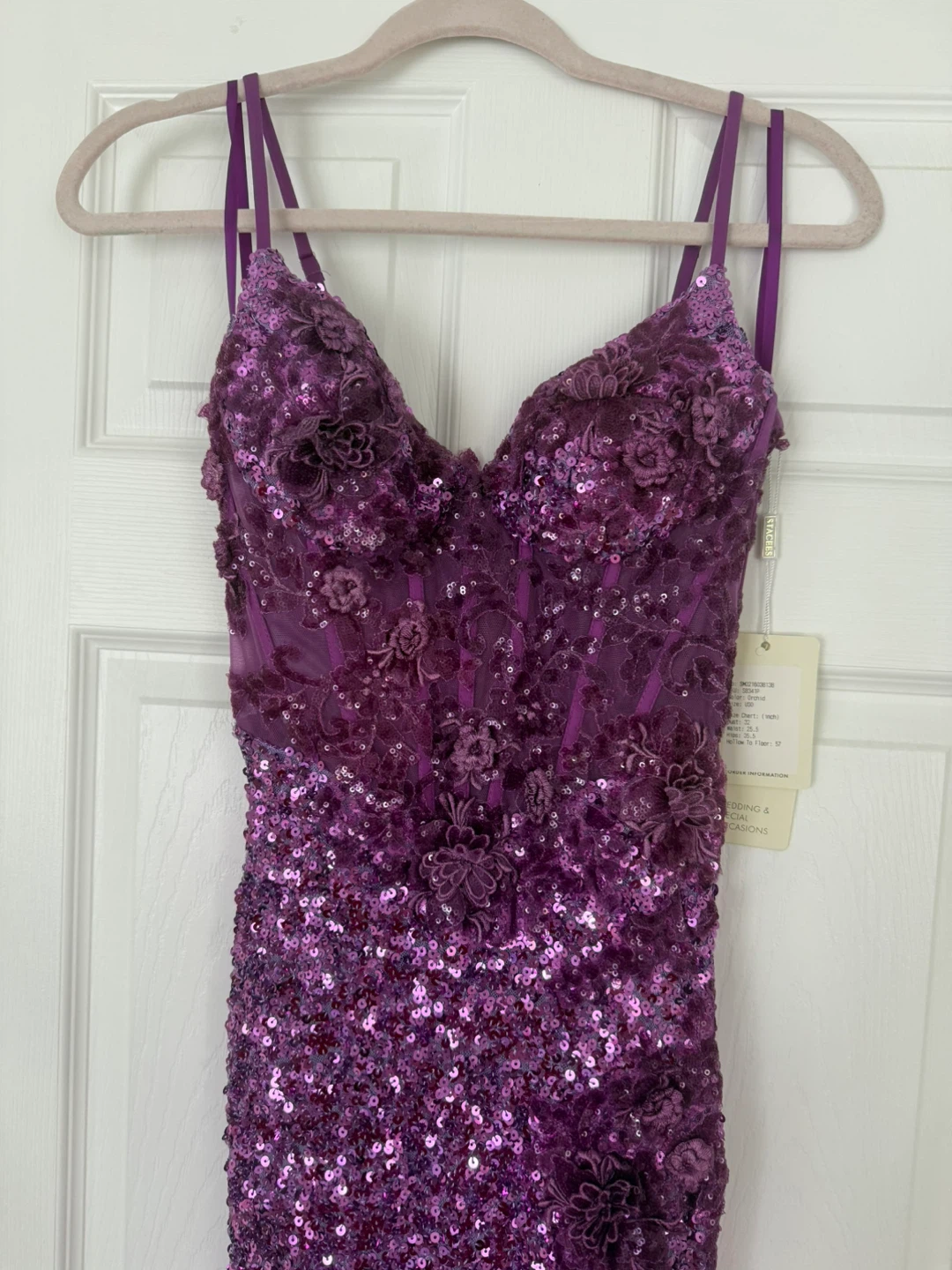 STACEES Purple Sequin Corset Gown - photo 3