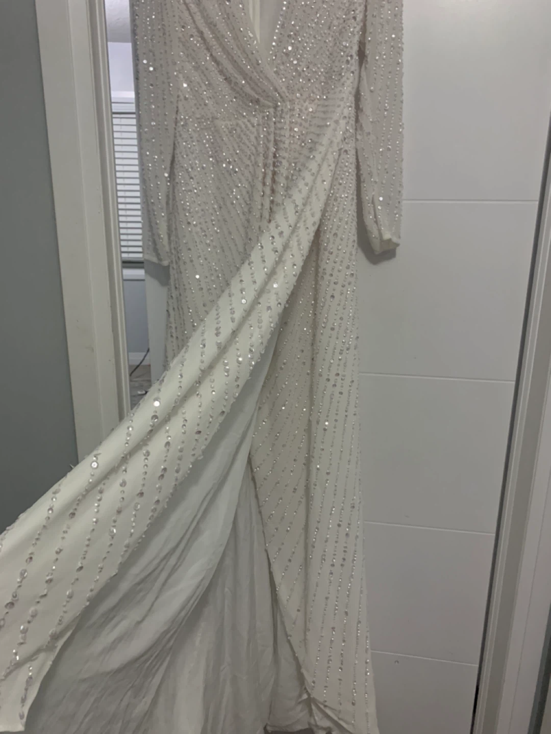 ASOS DESIGN Alexa Sequin Wedding Dress - Size 12 UK - White - photo 4